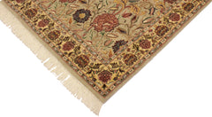 handmade Transitional Kamal Taupe Gold Hand Knotted RECTANGLE 100% WOOL area rug 4x6