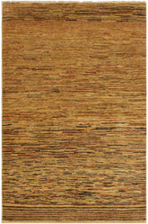handmade Modern Gabbeh Beige Rust Hand Knotted RECTANGLE 100% WOOL area rug 4 x 6