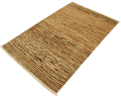 handmade Modern Gabbeh Beige Rust Hand Knotted RECTANGLE 100% WOOL area rug 4' x 6'