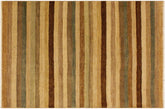 handmade Modern Gabbeh Beige Green Hand Knotted RECTANGLE 100% WOOL area rug 4' x 6'