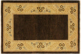 handmade Modern Gabbeh Brown Beige Hand Knotted RECTANGLE 100% WOOL area rug 4' x 6'