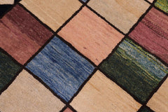 handmade Modern Gabbeh Beige Black Hand Knotted RECTANGLE 100% WOOL area rug 4 x 5