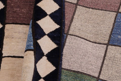 handmade Modern Gabbeh Beige Black Hand Knotted RECTANGLE 100% WOOL area rug 4' x 5'