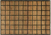 handmade Modern Gabbeh Charcoal Rust Hand Knotted RECTANGLE 100% WOOL area rug 4' x 6'