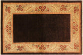 handmade Modern Gabbeh Brown Tan Hand Knotted RECTANGLE 100% WOOL area rug 4' x 6'