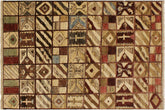 handmade Modern Gabbeh Brown Green Hand Knotted RECTANGLE 100% WOOL area rug 4' x 6'