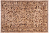 handmade Traditional Kafkaz Tan Gold Hand Knotted RECTANGLE 100% WOOL area rug 4x6