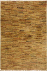 handmade Modern Gabbeh Beige Rust Hand Knotted RECTANGLE 100% WOOL area rug 4 x 6