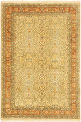 Traditional Tabriz Dong Beige Rust Hand Knotted Area rugs 4 x 6