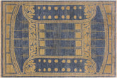 Classic Ziegler Delmy Blue/Green Hand Knotted Wool Rug - 4'2'' x 5'11''