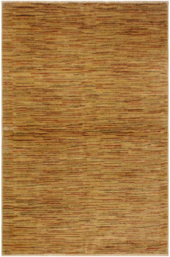 handmade Modern Gabbeh Beige Rust Hand Knotted RECTANGLE 100% WOOL area rug 4  x 6