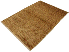 handmade Modern Gabbeh Beige Rust Hand Knotted RECTANGLE 100% WOOL area rug 4  x 6