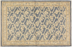Classic Ziegler Deja Blue/Tan Wool Rug - 4'2'' x 6'1''