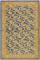 handmade Transitional Kafkaz Lt. Blue Tan Hand Knotted RECTANGLE 100% WOOL area rug 4 x 6