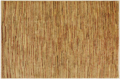 handmade Modern Gabbeh Beige Brown Hand Knotted RECTANGLE 100% WOOL area rug 4' x 5'