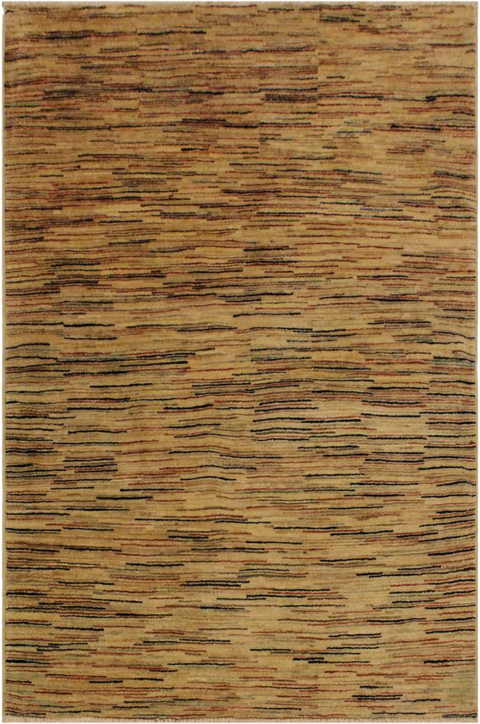 handmade Modern Gabbeh Beige Black Hand Knotted RECTANGLE 100% WOOL area rug 4 x 6