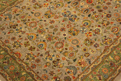 handmade Traditional Design Lt. Gray Lt. Green Hand Knotted RECTANGLE 100% WOOL area rug 4' x 6'