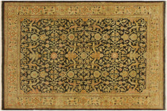 handmade Traditional Kafkaz Charcoal Beige Hand Knotted RECTANGLE 100% WOOL area rug 4x6