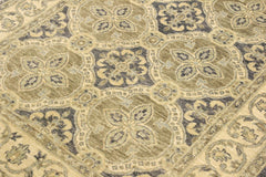 handmade Transitional Kafkaz Bluish Gray Tan Hand Knotted RECTANGLE 100% WOOL area rug 4' x 6'