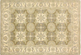 handmade Transitional Kafkaz Lt. Green Ivory Hand Knotted RECTANGLE 100% WOOL area rug 4' x 6'