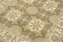 handmade Transitional Kafkaz Lt. Green Ivory Hand Knotted RECTANGLE 100% WOOL area rug 4' x 6'