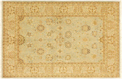 handmade Traditional Design Lt. Blue Gold Hand Knotted RECTANGLE 100% WOOL area rug 4' x 6'