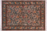 handmade Transitional Jasmain Lt. Brown Lt. Brown Hand Knotted RECTANGLE 100% WOOL area rug 4x6