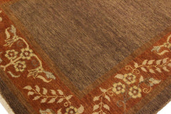 handmade Modern Gabbeh Brown Rust Hand Knotted RECTANGLE 100% WOOL area rug 4 x 6