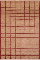 handmade Modern Gabbeh Tan Aubergine Hand Knotted RECTANGLE 100% WOOL area rug 8 x 10