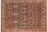 handmade Transitional Imran Brown Gold Hand Knotted RECTANGLE 100% WOOL area rug 8x10