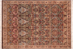 handmade Transitional Imran Brown Gold Hand Knotted RECTANGLE 100% WOOL area rug 8x10