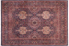 handmade Traditional Sultan Blue Rust Hand Knotted RECTANGLE 100% WOOL area rug 8x10