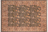 handmade Transitional Dafodils Green Gray Hand Knotted RECTANGLE 100% WOOL area rug 8x10