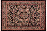 handmade Traditional Tamour Black Beige Hand Knotted RECTANGLE 100% WOOL area rug 8x10