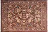 handmade Traditional Nagi Brown Blue Hand Knotted RECTANGLE 100% WOOL area rug 8x10