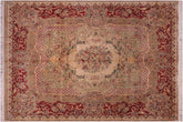 handmade Traditional Haider Lt. Green Lt.red Hand Knotted RECTANGLE 100% WOOL area rug 8x10