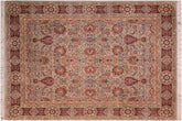 handmade Traditional Lahore Gray Red Hand Knotted RECTANGLE 100% WOOL area rug 8x10