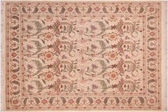 handmade Transitional Azeem Beige Green Hand Knotted RECTANGLE 100% WOOL area rug 8x10