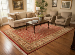 handmade Traditional Regular Red Beige Hand Knotted RECTANGLE 100% WOOL area rug 8x10