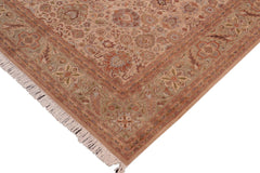 handmade Traditional Mehal Taupe Green Hand Knotted RECTANGLE 100% WOOL area rug 8x10