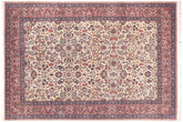 handmade Traditional Shahbaaz Ivory Pink Hand Knotted RECTANGLE 100% WOOL area rug 9x12