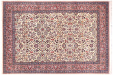 handmade Traditional Shahbaaz Ivory Pink Hand Knotted RECTANGLE 100% WOOL area rug 9x12