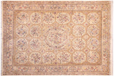 handmade Traditional Nazakat Beige Gold Hand Knotted RECTANGLE 100% WOOL area rug 9x12