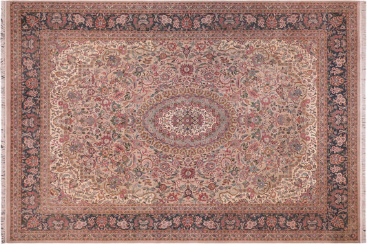 handmade Traditional Anarlaki Taupe Green Hand Knotted RECTANGLE 100% WOOL area rug 9x12