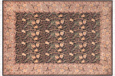 handmade Transitional Dafodils Black Taupe Hand Knotted RECTANGLE 100% WOOL area rug 9x12