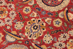 handmade Transitional Agra Tabriz Red Blue Hand Knotted RECTANGLE 100% WOOL area rug 9x12