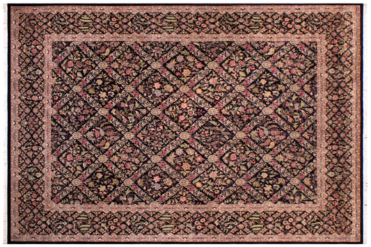 handmade Transitional Nadeem Black Green Hand Knotted RECTANGLE 100% WOOL area rug 9x12