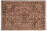 handmade Traditional Farhad Taupe Green Hand Knotted RECTANGLE 100% WOOL area rug 9x12