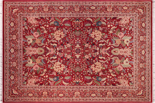 handmade Traditional Nagi Red Red Hand Knotted RECTANGLE 100% WOOL area rug 9x12