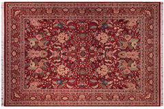 handmade Traditional Nagi Red Red Hand Knotted RECTANGLE 100% WOOL area rug 9x12